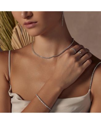 Sterling Silver 18k Gold Plated Cherie Tennis Necklace Holiday Gift Idea