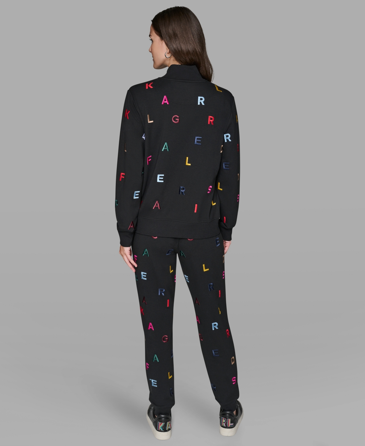 Karl Lagerfeld Women's Logo Detail Long Sleeve Jacket In Black