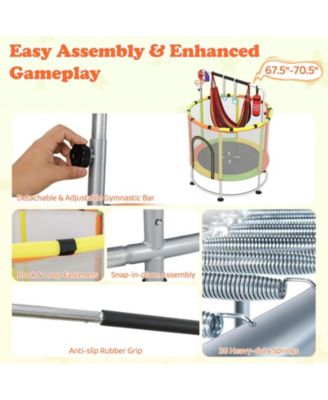 55" Kids Trampoline Gift for for 3-6 Years Old Boys and Girls