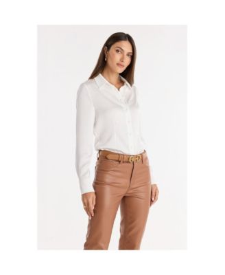 Women's Paulina Silk Blouse - Navy