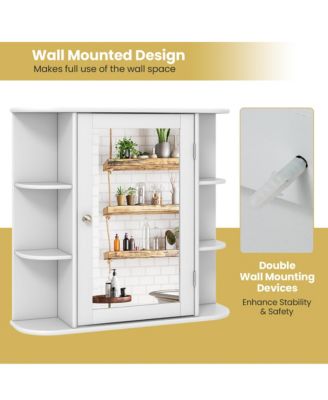 Bathroom Wall Cabinet w/ Mirror Modern Medicine Cabinet w/ Mirrored Door