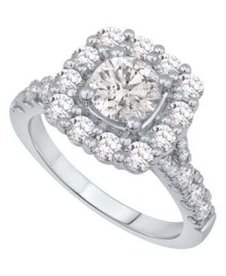 Macy's - Diamond Halo Engagement Ring (2-1/2 ct. t.w.) in 14K White Gold