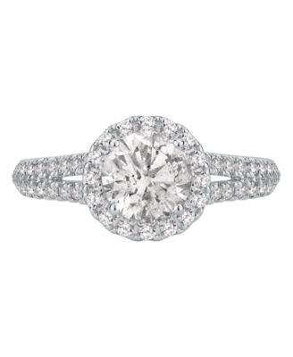 Diamond Halo Engagement Ring (2 ct. t.w.) in 14k White Gold