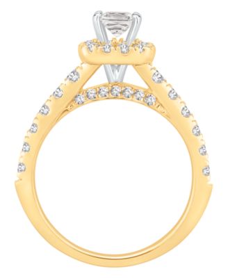 Diamond Halo Bridal Set (1-1/2 ct. t.w.) in 14k Two-Tone Gold