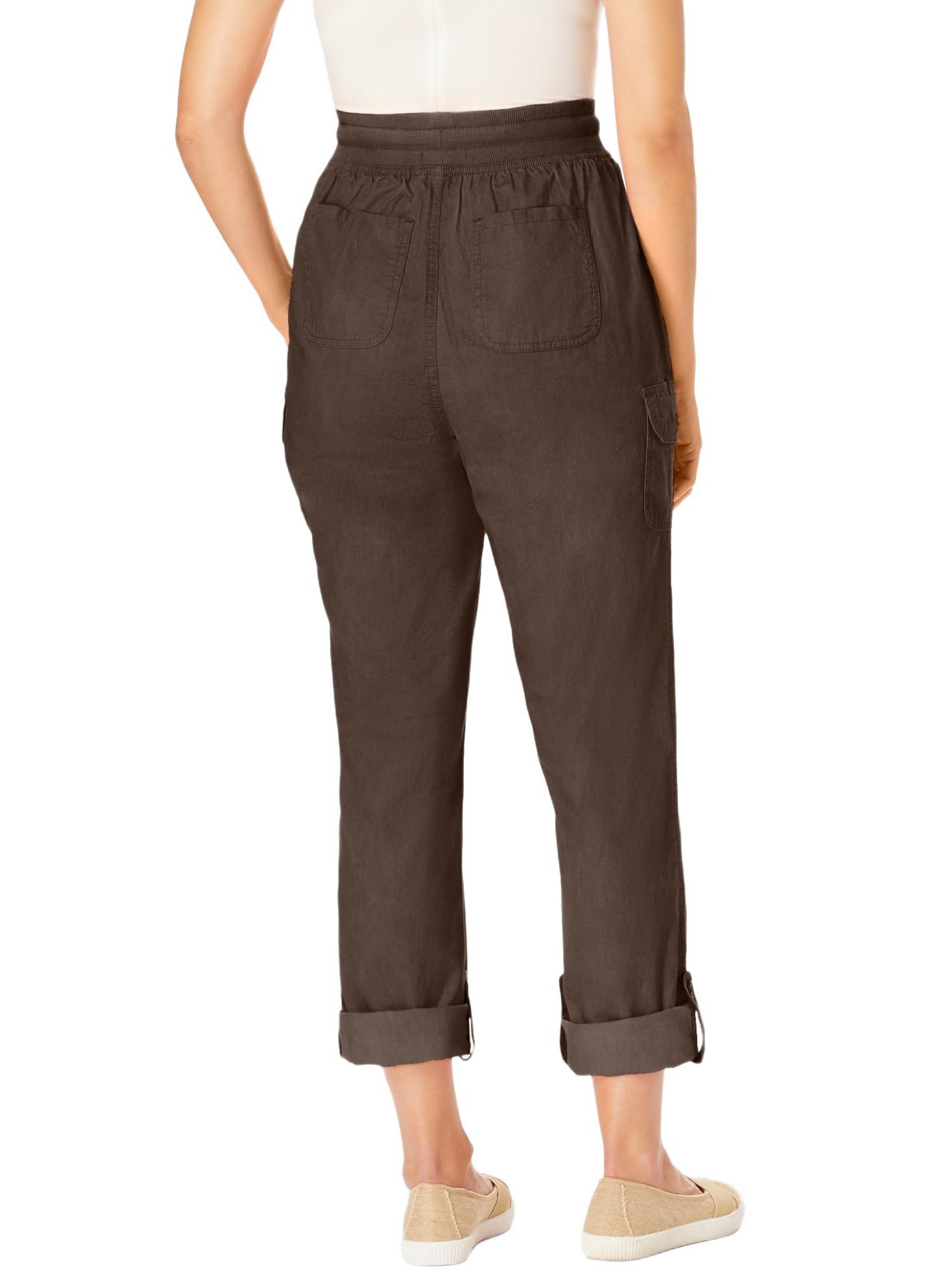 Женские брюки Woman Within Within 2 in 1 Convertible Cargo Pant to Capri, цвет: Шоколадный — фото 2