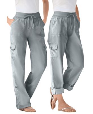 Women's Plus Size Convertible Length Cargo Pant/Capri
