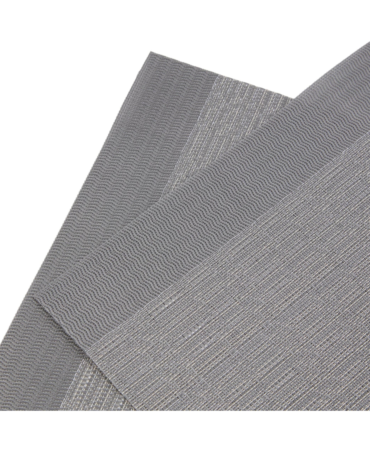 Dainty Home Park Avenue Texteline Outdoor Dining Set Textured Design Reversible 12" x 18" Rectangular Placemats Set of 6 With Silver Metalli