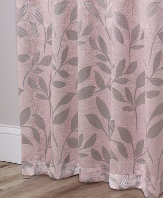 Leaves Modern Bohemian Back Tab Blackout Curtain Set, 52"x 96"