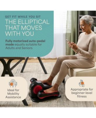 Under Desk Elliptical with Red Light – Quiet Seated Pedal Exerciser, Foot Pedal Exercise Machine for Home, Office & Rehab