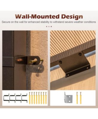 10' X 13' Wall-Mounted Patio Gazebo with Sloped Polycarbonate Roof Metal Frame