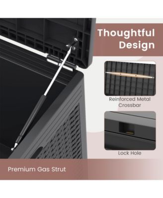 100 Gallon Resin Deck Box Outdoor Waterproof Storage Bench-Gray