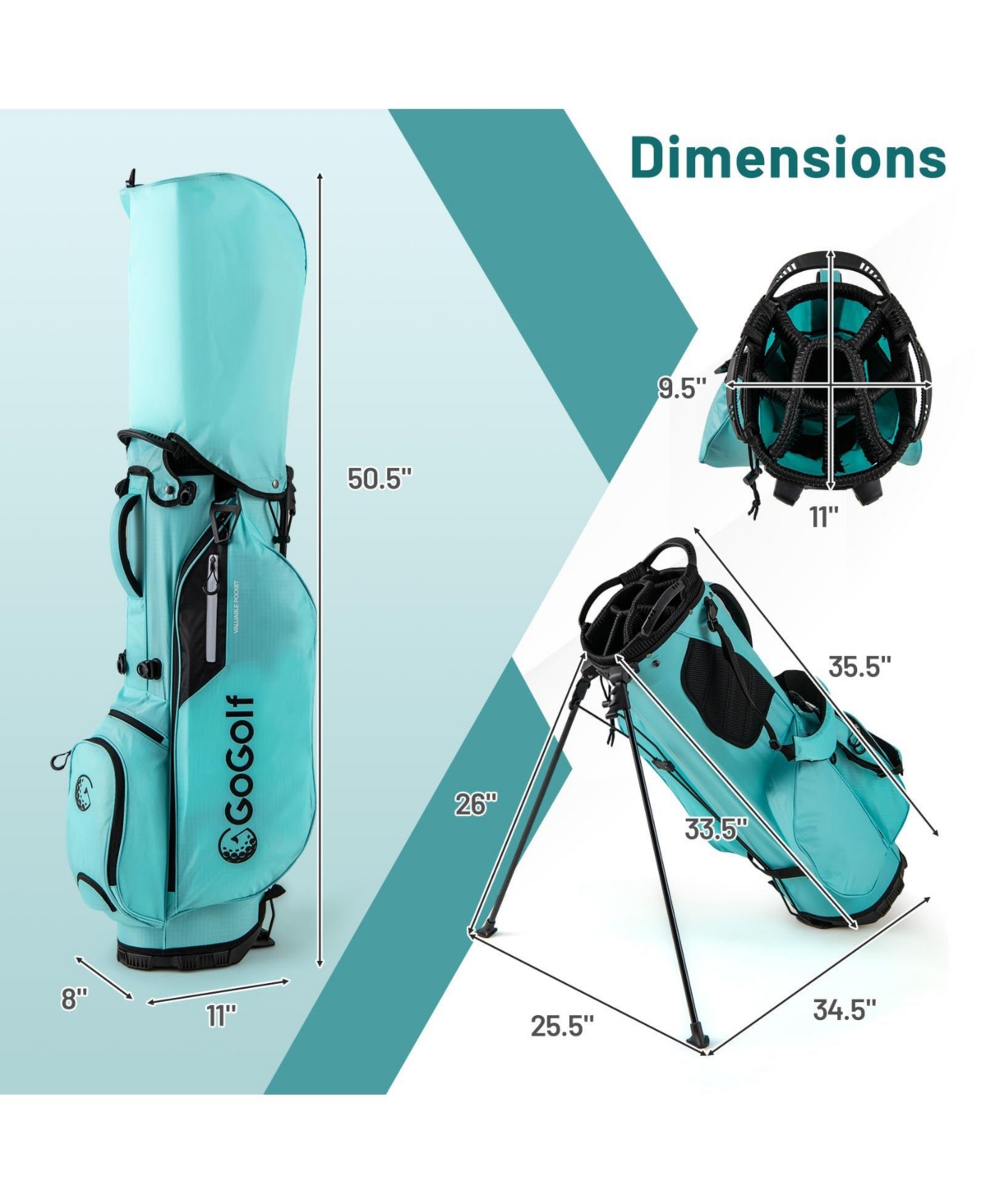 Mecale Golf Stand Bag Lightweight Golf Bag With 8 Way Top Dividers And 5 Zippered Pockets