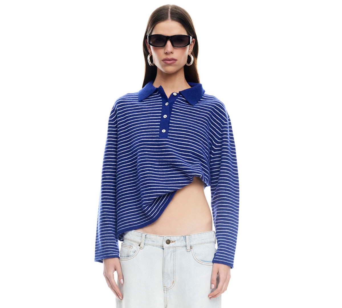 Lioness Mayfair Jersey Top In Blue