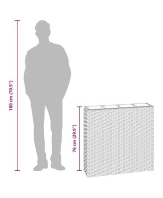 Raised Bed Brown Poly rattan, plastic Medium Raised Bed