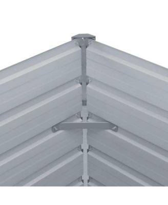 Raised Bed Grey Galvanized steel 94.5 x 15.7 x 17.7 in Durable
