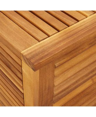Garden Storage Box Natural Wood Solid Acacia Wood