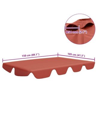 Replacement Canopy for Garden Swing Terracotta 59.1"/51.2"x41.3"/27.6"