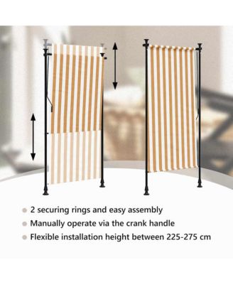 Outdoor Roller Blind Orange and White 47.2"x106.3" Fabric&Steel