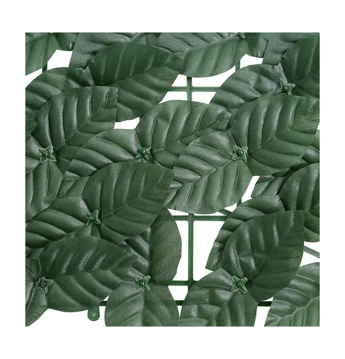 Balcony Screen with Dark Green Leaves 196.9"x59.1"