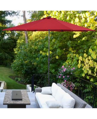 10ft Patio Solar Umbrella LED Patio Market Steel Tilt W