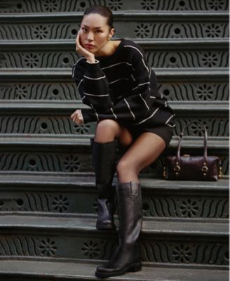 Women's Striped Long-Sleeve Sweater