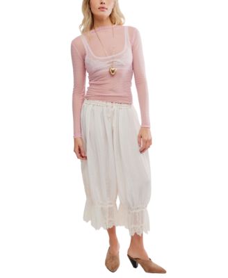 Women's Patterned Mesh Mock Neck Top 