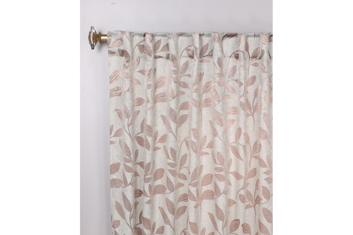 Superior Leaves Modern Bohemian Back Tab Blackout Curtain Set