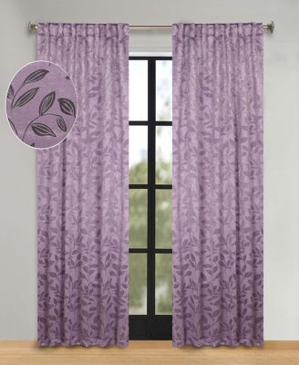 Leaves Modern Bohemian Back Tab Blackout Curtain Set, 52"x 108"