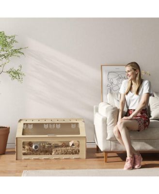 39" Hamster Cage, Gerbil Cage w/ Acrylic Window & Openable Top