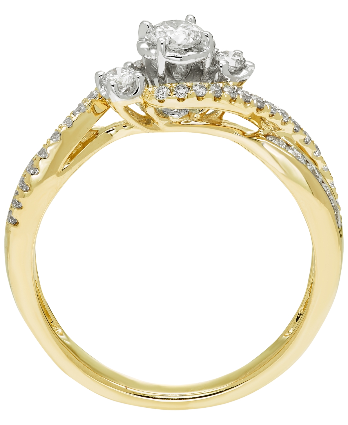 Macy's Diamond 3-stone Ring (5/8 Ct. T.w.) In 14k Yellow Gold In Gold