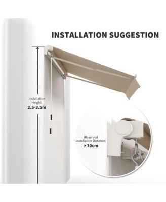 10'x8' Retractable Patio Awning/Sun Shade for Outdoor Patio