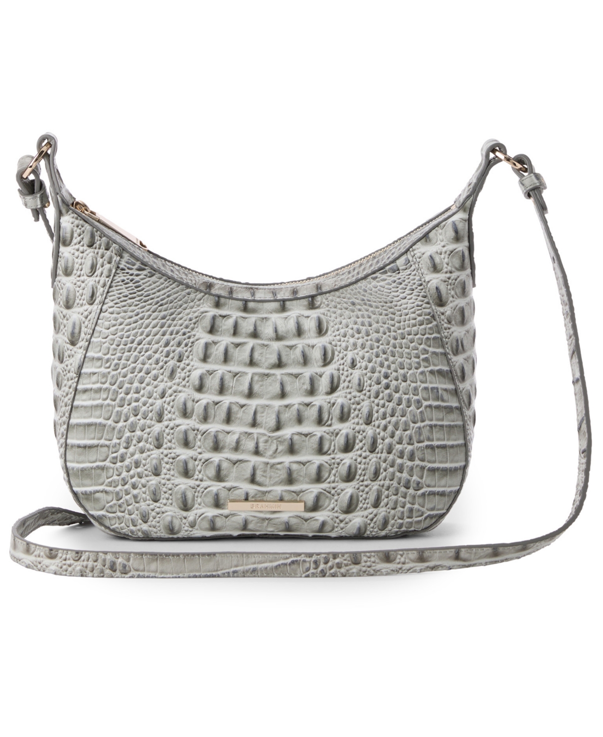 Brahmin Corinne Small Alden Road Leather Crossbody In Silver