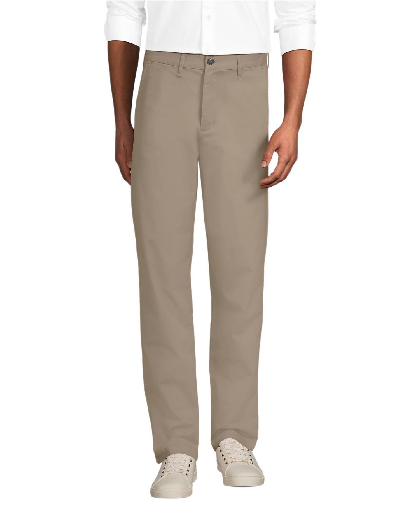 Мужские брюки Lands' End Travel Kit Easy Classic Fit Chino Pant, цвет: Хаки — фото 1