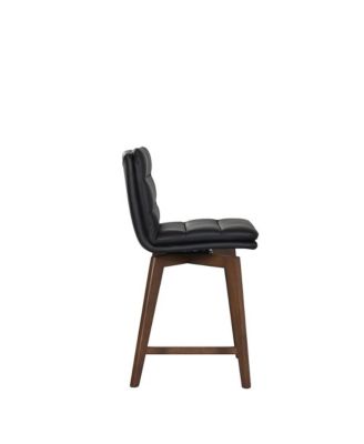 Castor Genuine Leather Bar Chair, Gray