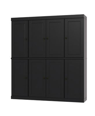 100% Solid Wood Pantry Cabinet, Raised Panel Doors, Adjustable Shelves, 65" Wide, 71.5" Tall