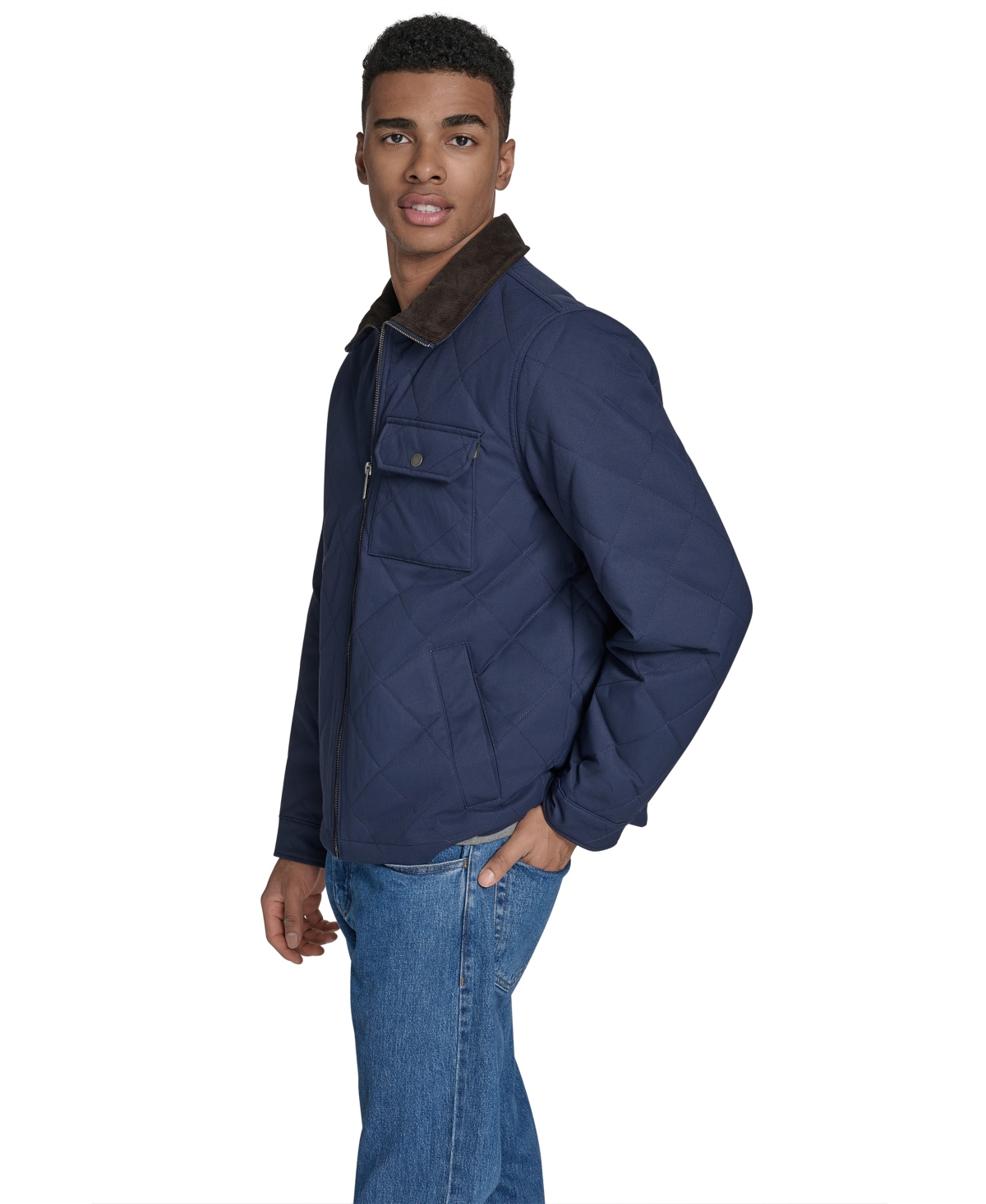 Dockers Men's Diamond Quilted Jacket In Blue
