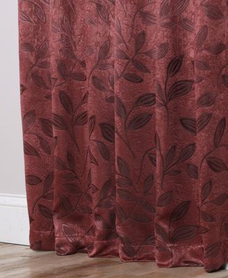 Leaves Modern Bohemian Back Tab Blackout Curtain Set, 52"x 63"