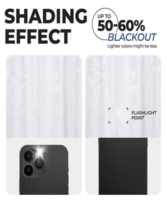 Leaves Modern Bohemian Back Tab Blackout Curtain Set, 52"x 63"