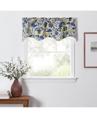 Regency Scallop Shaped 3" Rod Pocket Valances for Windows 50" x 15" Blue