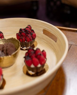 Lexa Collection 16 inch Bamboo Serving Tray with Handles