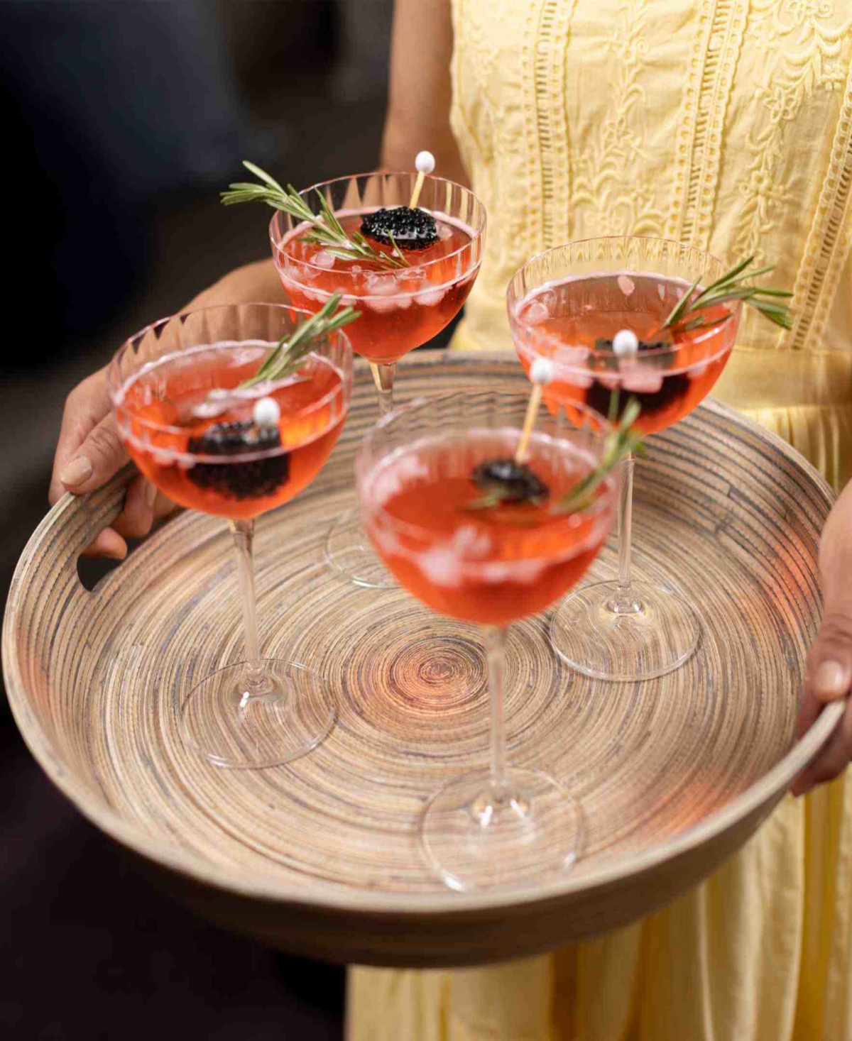 Joyce Chen Lexa Collection 16" Serving Tray In Brown