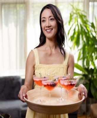 Lexa Collection 16 inch Bamboo Serving Tray with Handles