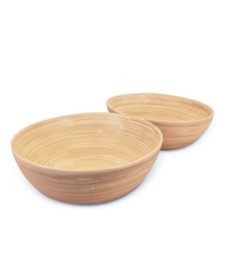 Lexa Collection 2 piece 12 inch Bamboo Salad Bowl Set