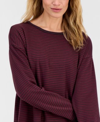 Women's Terry Striped Long-Sleeve Top