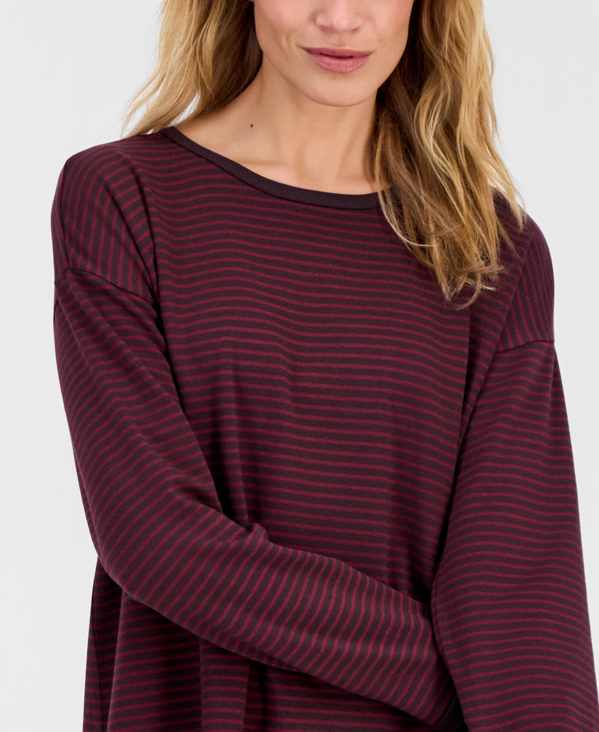 Eileen Fisher Women's Terry Striped Long-Sleeve Top