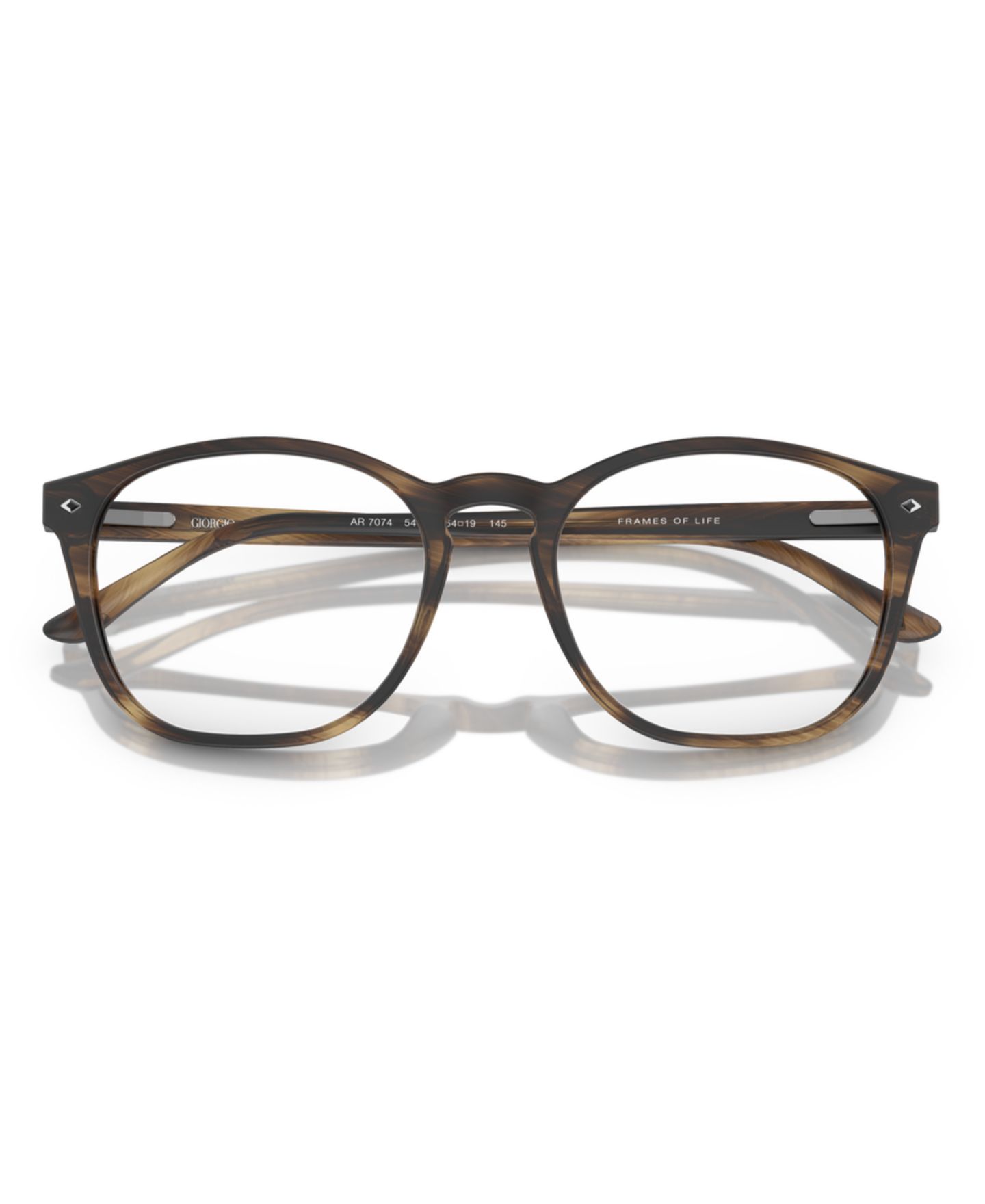 Мужские очки Giorgio Armani Man Panthos Plastic AR7074 Eyeglasses, цвет: Тёмный коричневый — фото 14