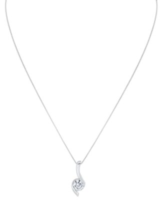 Lab Grown Diamond Signature Pendant Necklace (1-1/2 ct. t.w.) in 14k White or Yellow Gold