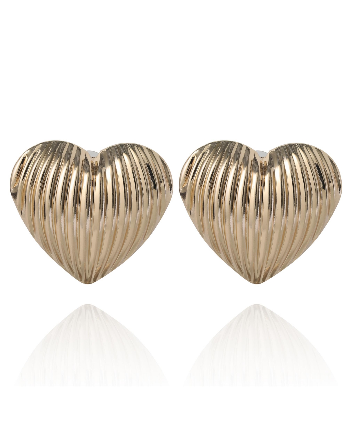 Bcbg Generation Ribbed Heart Button Earrings