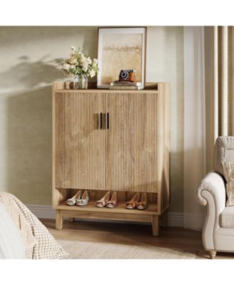 Shoe Cabinet with Doors, 20-Pair Entryway Shoe Storage Cabinet, Farmhouse Shoe Organizer