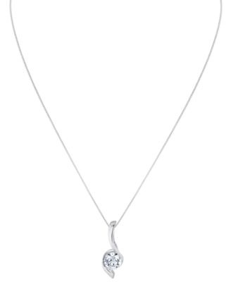 Lab Grown Diamond Signature Pendant Necklace (2 ct. t.w.) in 14k White or Yellow Gold
